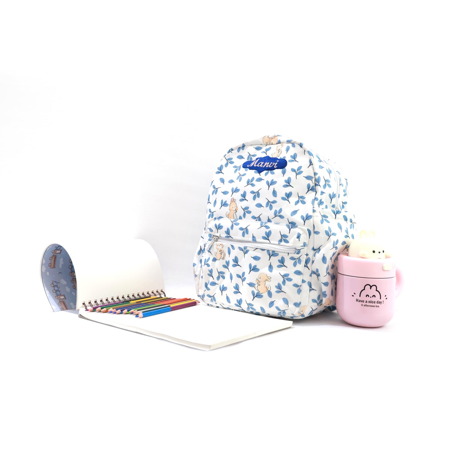 Blue Leaf Rabbit School Bag