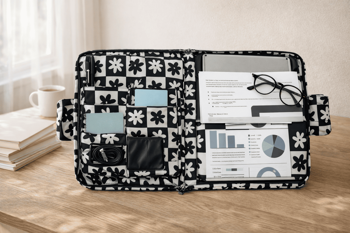 A Premium Personalized Retro Daisy Laptop Sleeve Bag