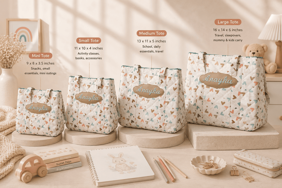 Personalised Kids Heart Tote Bag