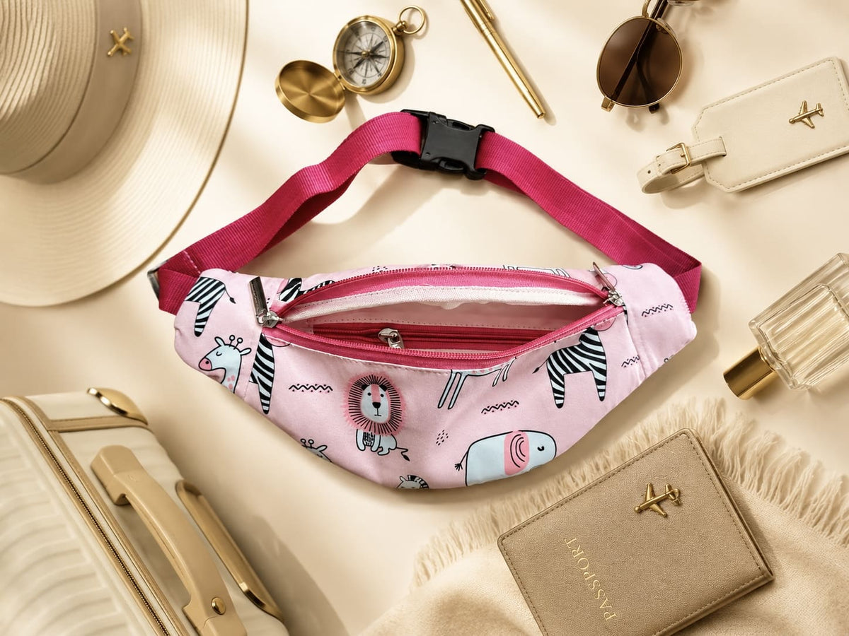 Personalized Pink Jungle Planet Fanny Bag