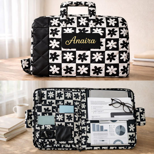 A Premium Personalized Retro Daisy Laptop Sleeve Bag
