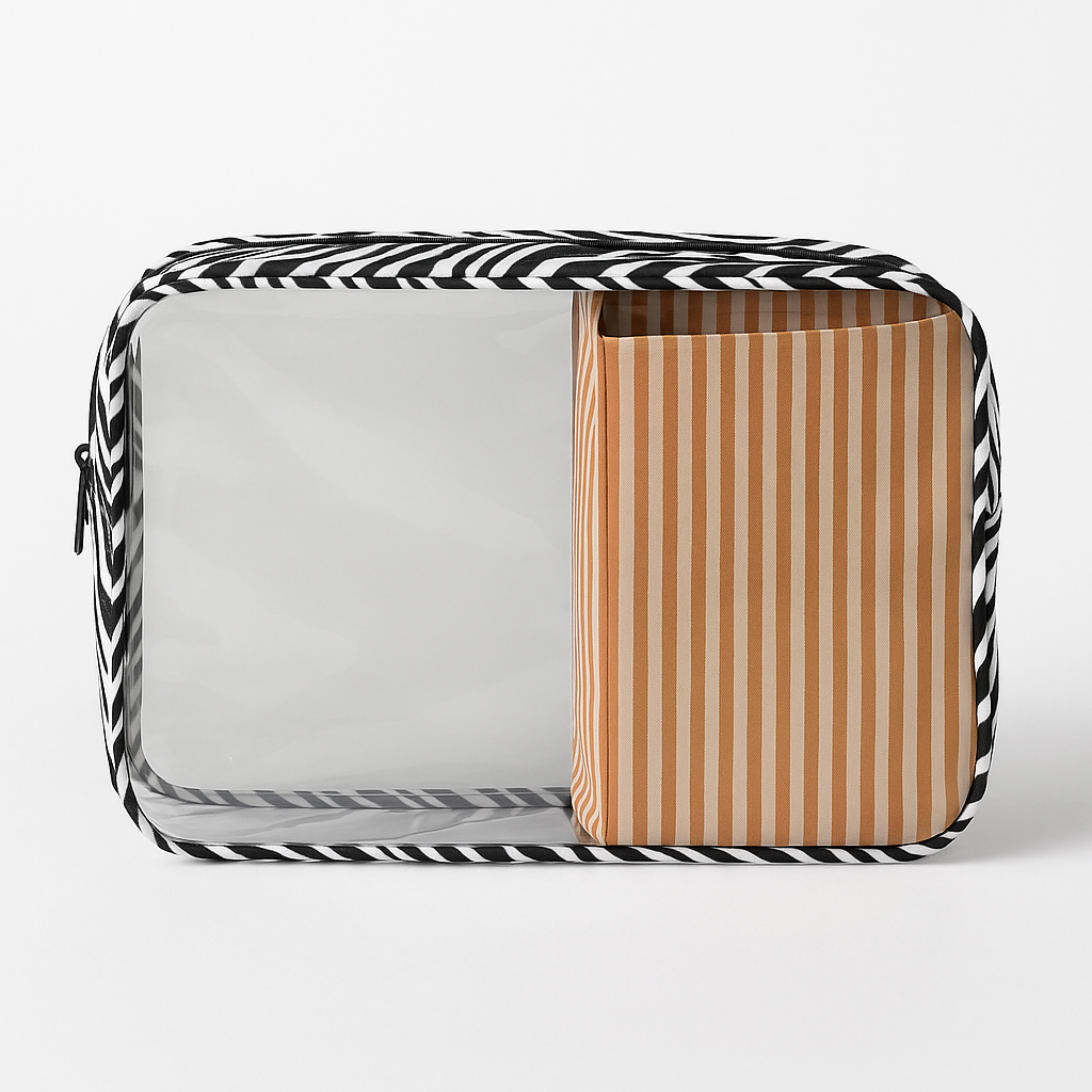 Stripe Orange Toiletries Bag