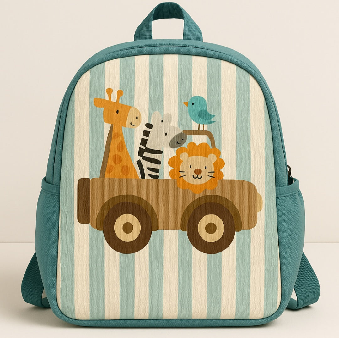 Strip Aanimal Car School Bag
