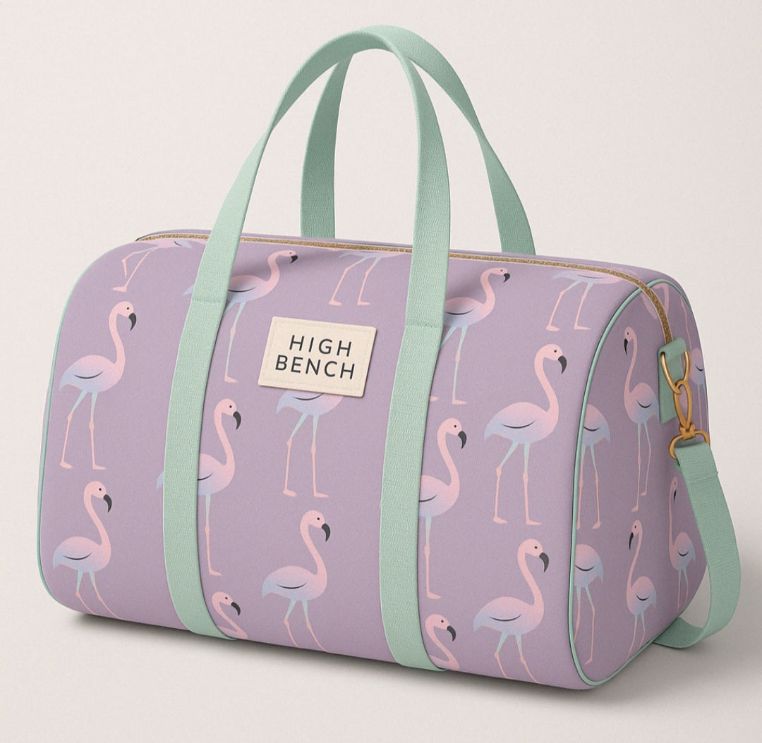Purple Flamingo Duffle Bag