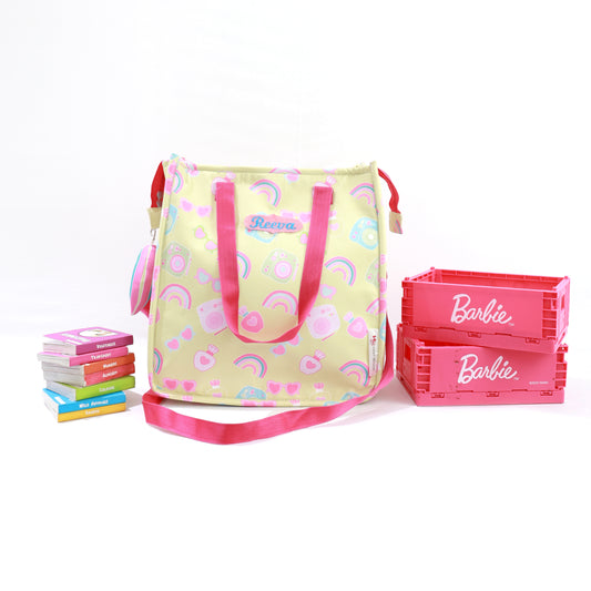 Yellow Pink Insta School Bag