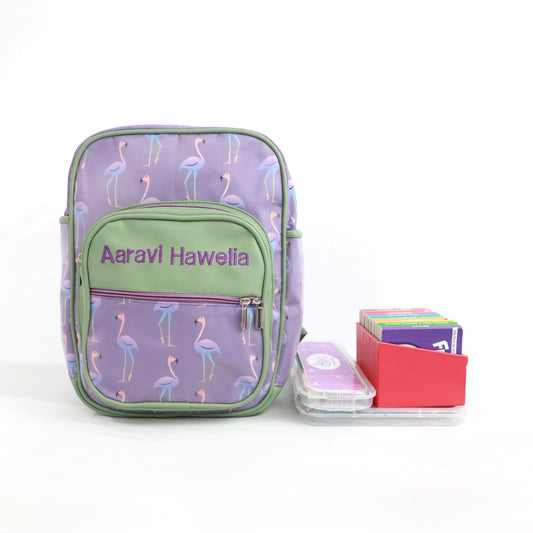 Purple Flamingo School Bag