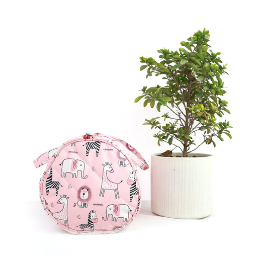 Pink Lion Zebra Duffle Bag