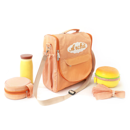 Orange Stripes Lunch Bag