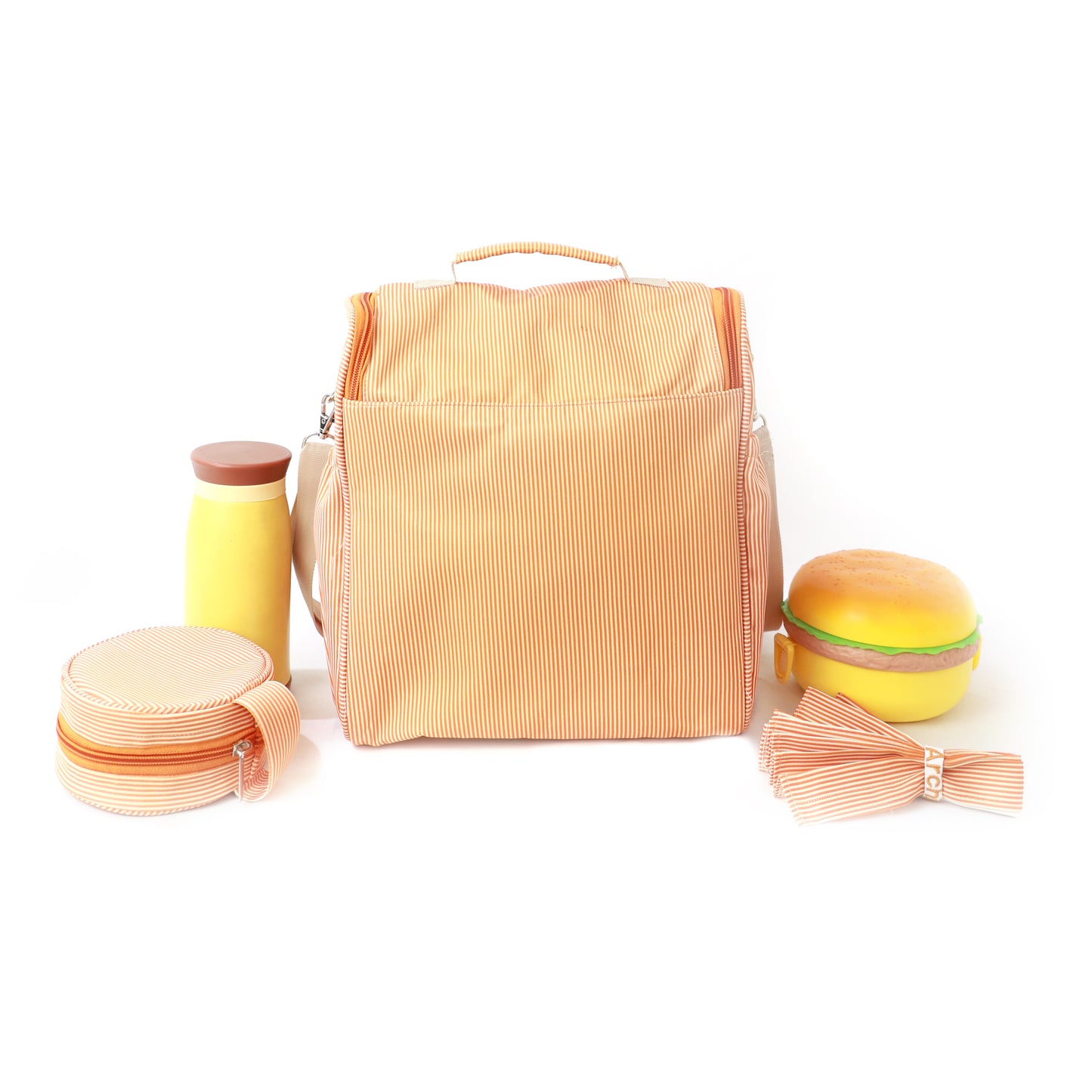 Orange Stripes Lunch Bag