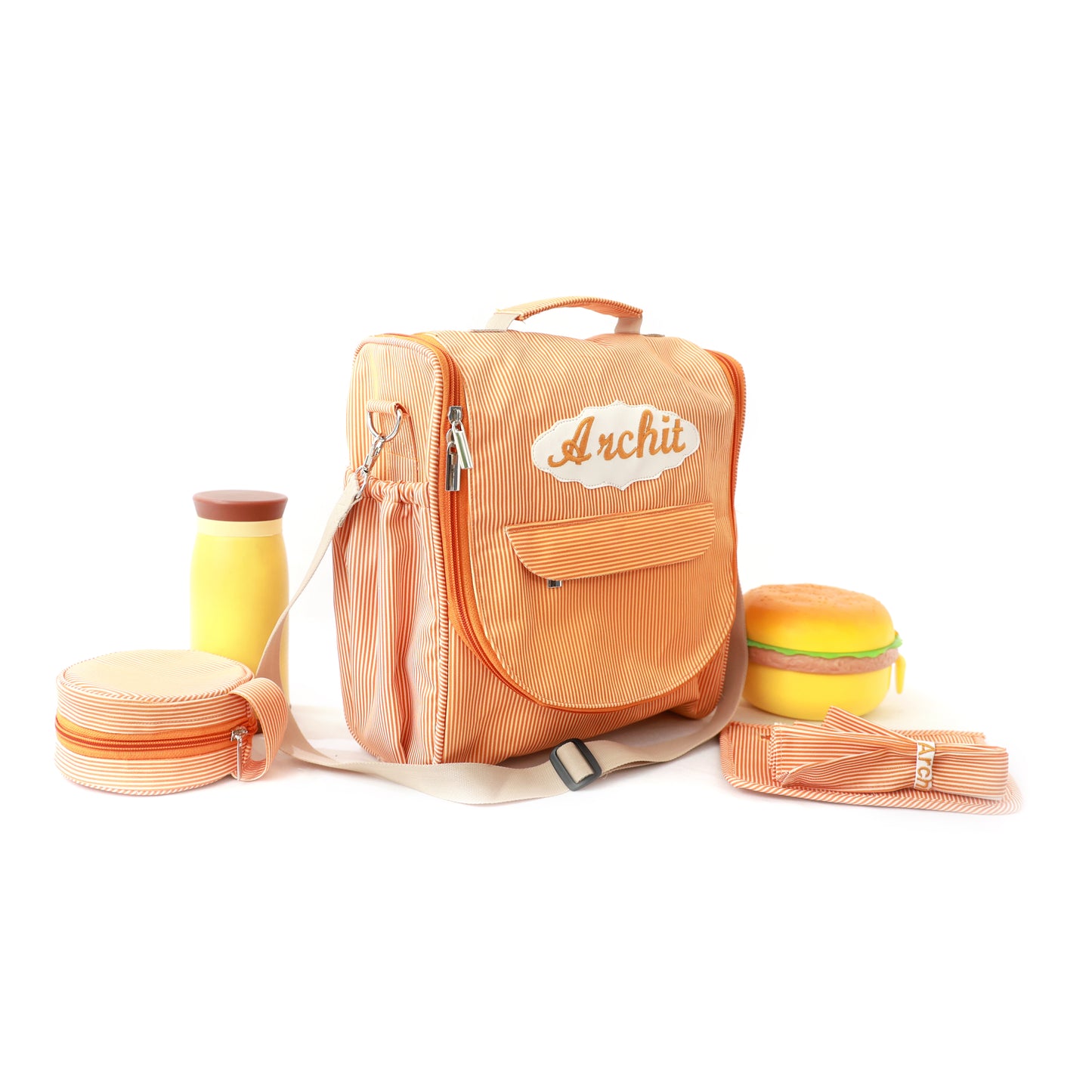 Orange Stripes Lunch Bag