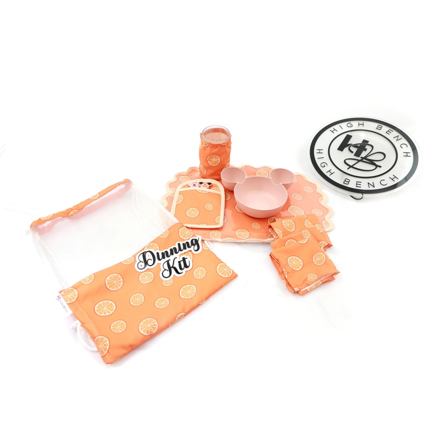 Orange Printed Dinning Kit