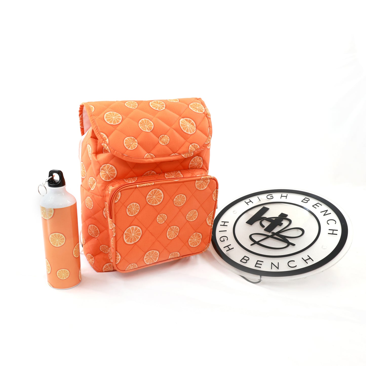 Orange Print Bag & Bottle Combo