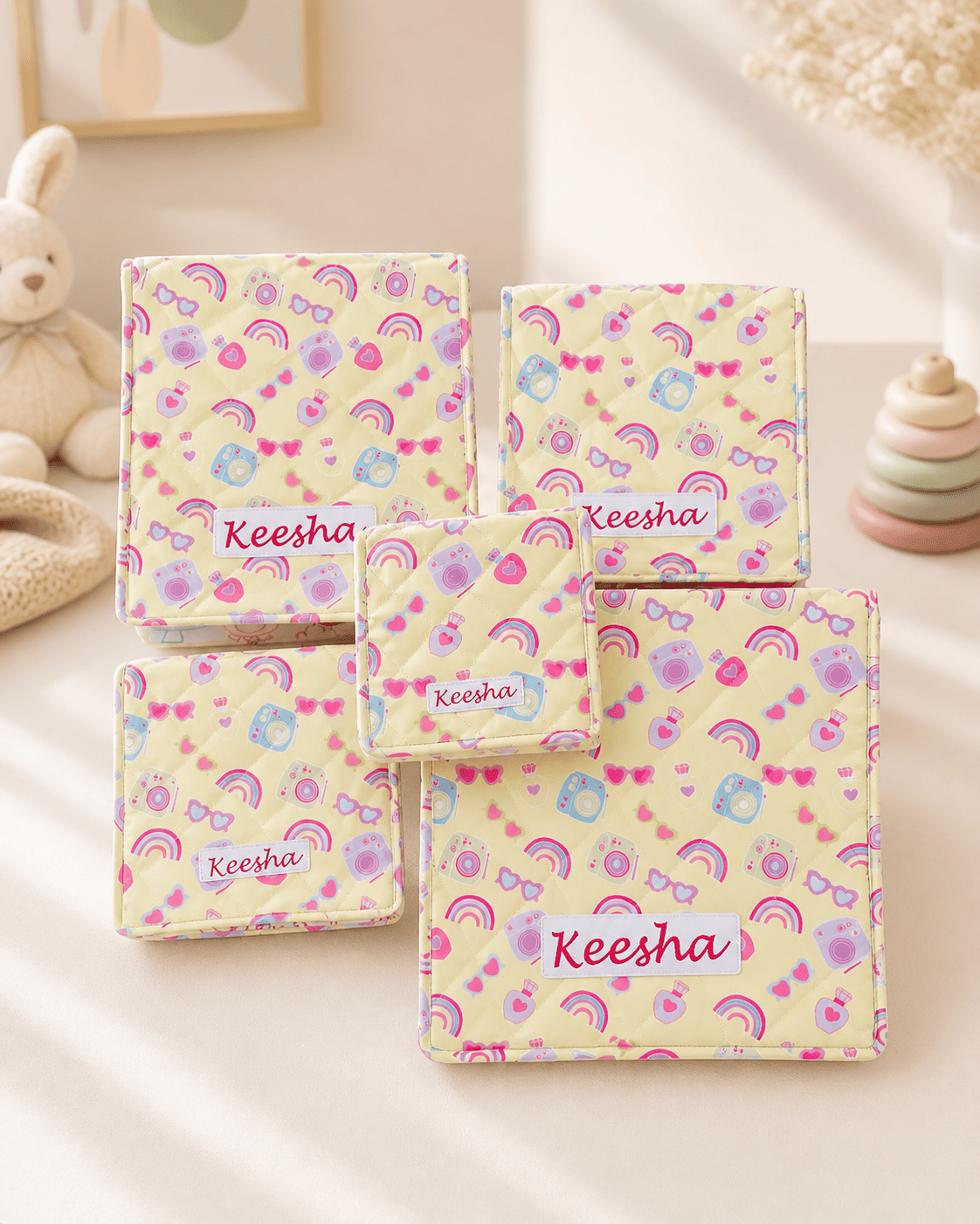 Personalised Rainbow Camera Organisers