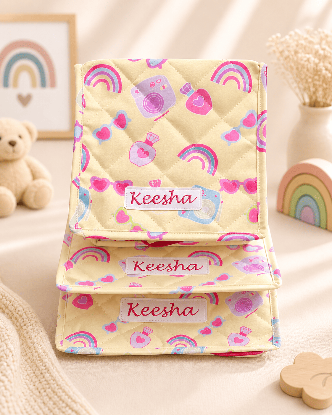 Personalised Rainbow Camera Organisers