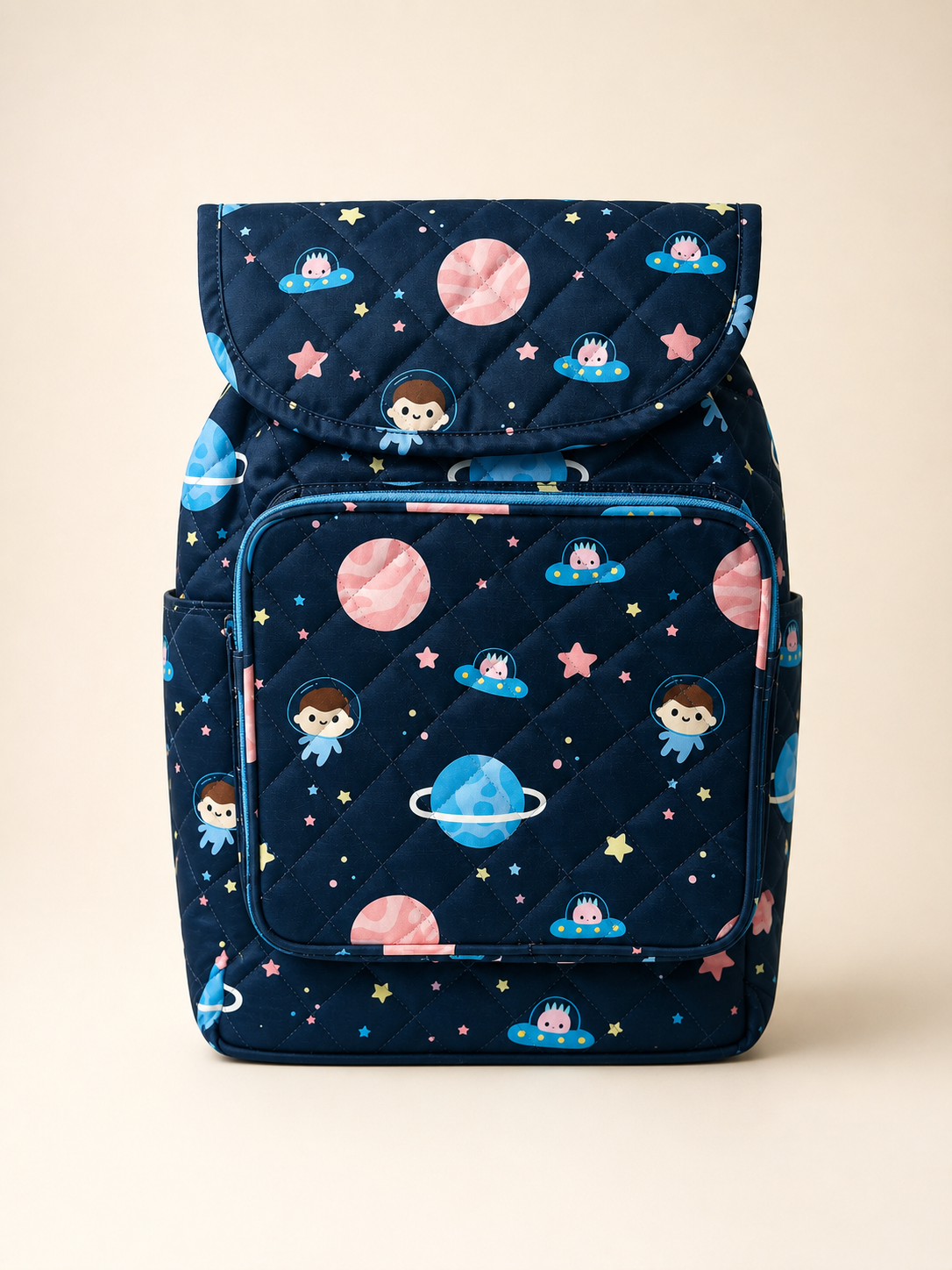 Personalised Kids Blue Star Planet  Drawstring Backpack