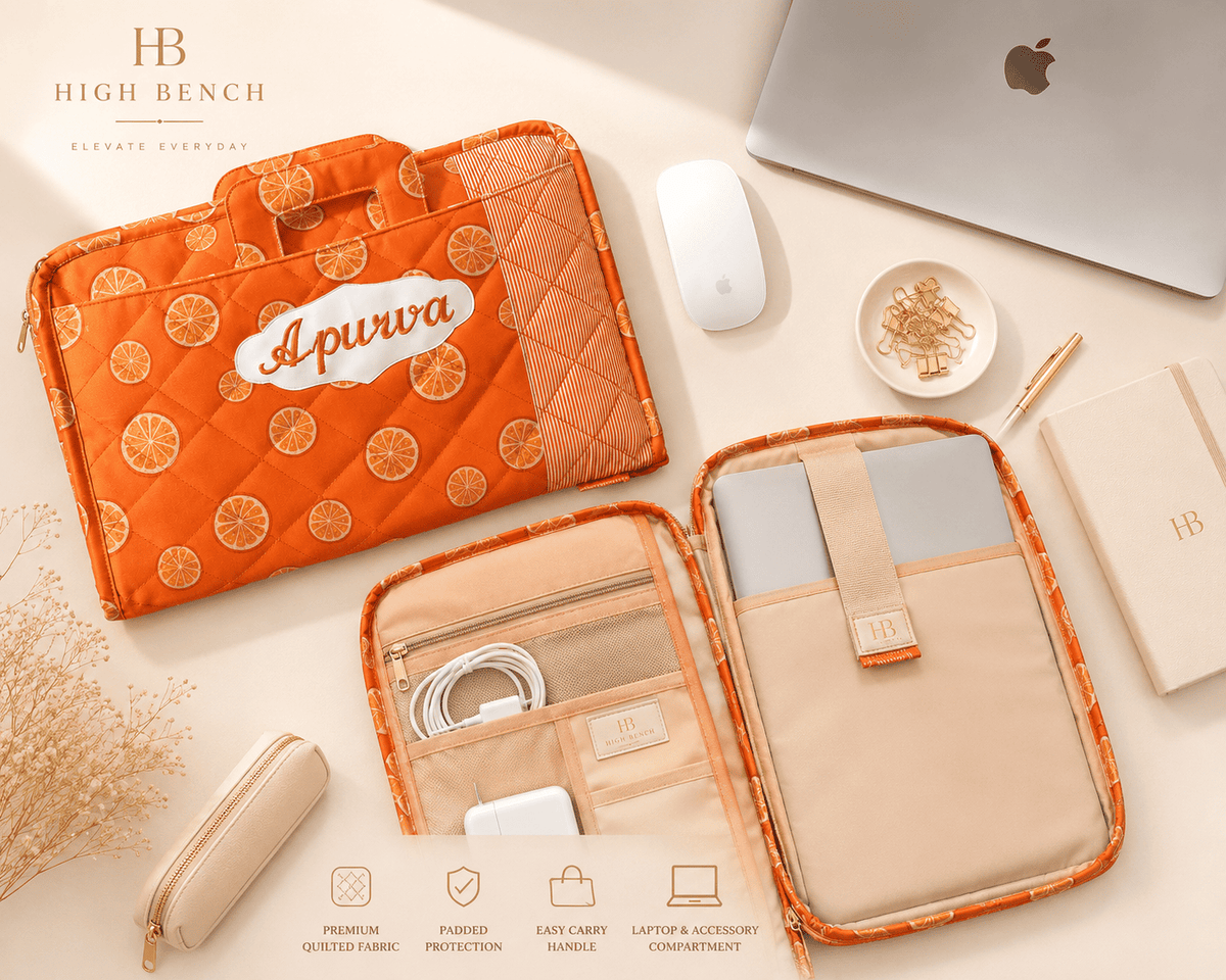 A Premium Personalized  Orangilicious Laptop Sleeve Bag