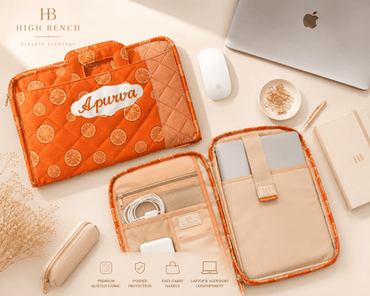 A Premium Personalized  Orangilicious Laptop Sleeve Bag