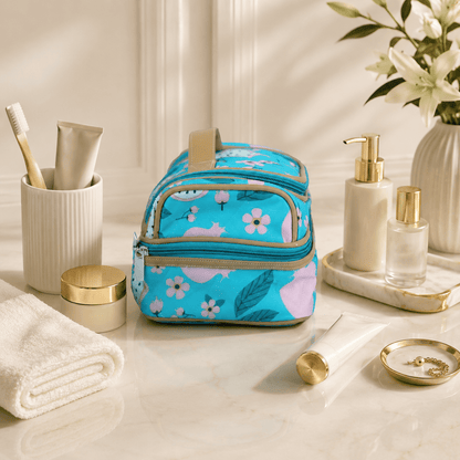Personalized Mini Aqua Bloom Vanity Bag for Kids