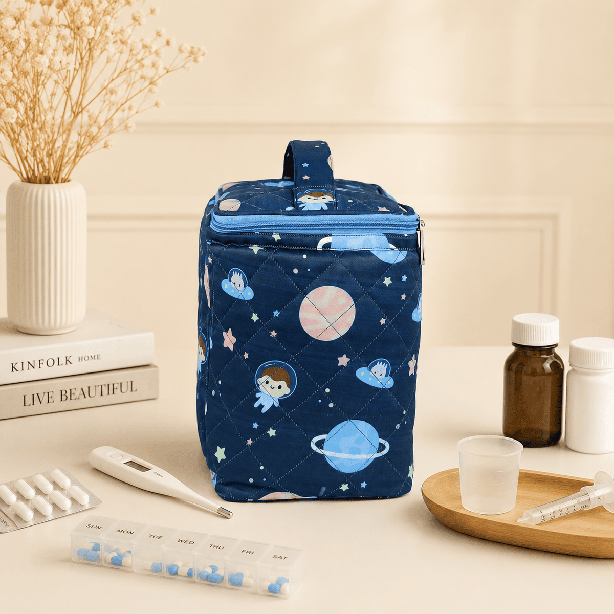 Personalized Mini Blue Star Planet Vanity Bag for Kids