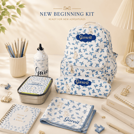 Personalised Bunny Leaves School Essential Kit
