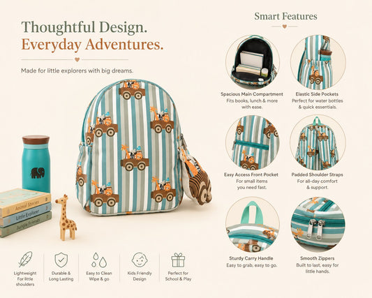 Striped Animal School Bag