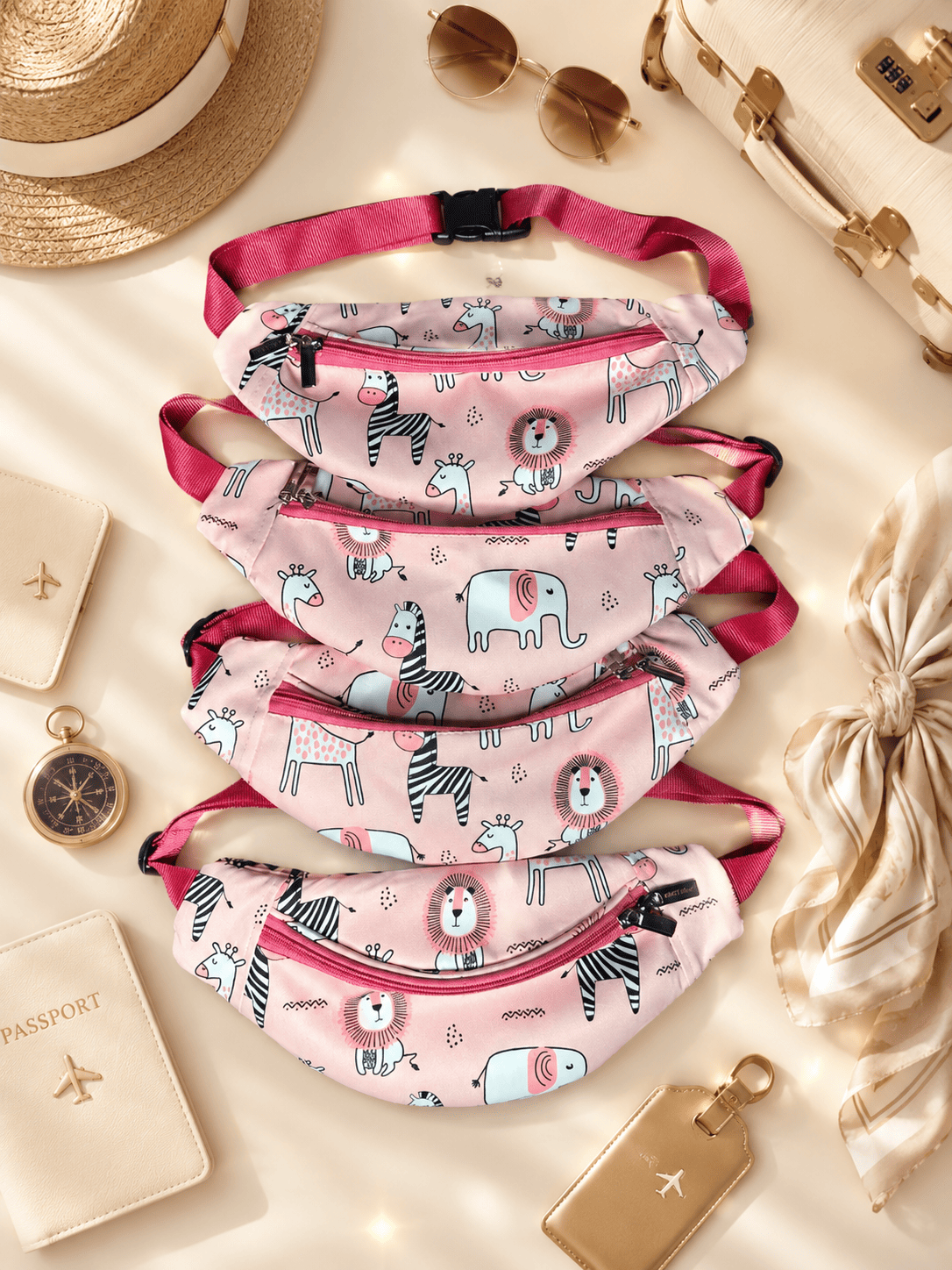 Personalized Pink Jungle Planet Fanny Bag