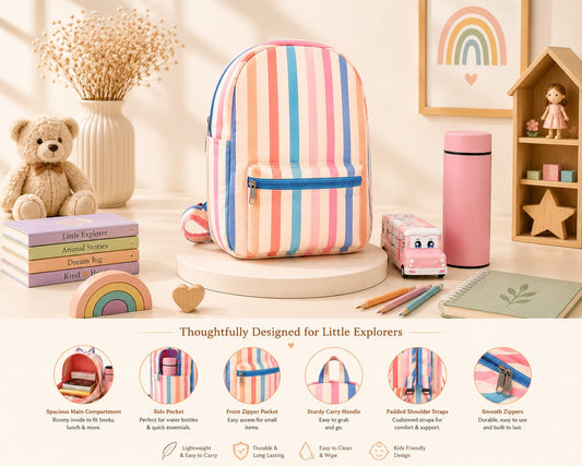 Colorful Strip School Bag