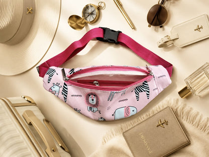 Personalized Pink Jungle Planet Fanny Bag