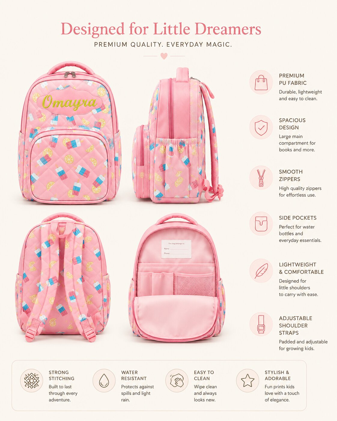 Icecream lemon School bag
