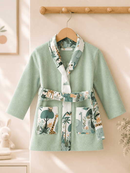 Personalised Kids Jungle Safari Bathrobe