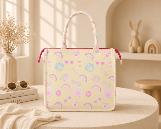Personalised Kids Rainbow Camera Tote Bag