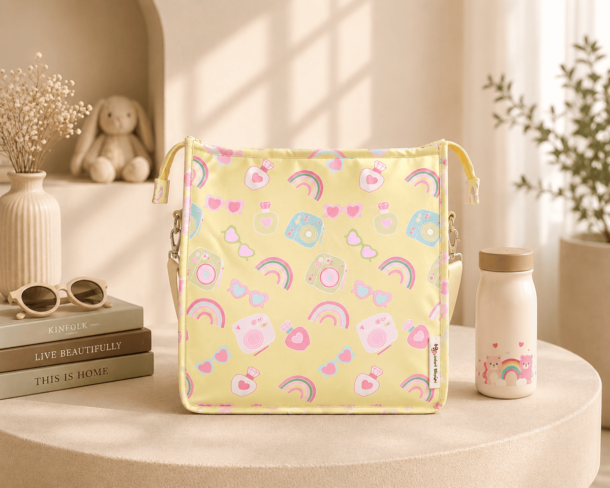 Personalised Kids Rainbow Camera Tote Bag