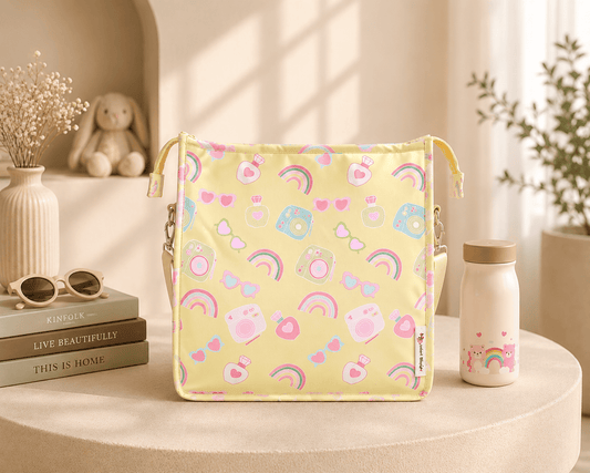 Personalised Kids Rainbow Camera Tote Bag