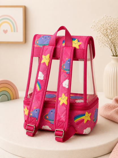 Personalised Pink star Drawstring Backpack