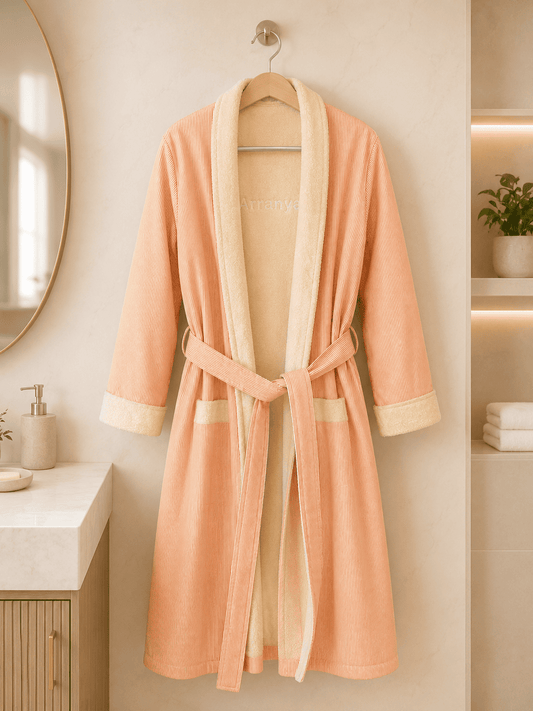 Personalised Kids Orange Stripe Bathrobe