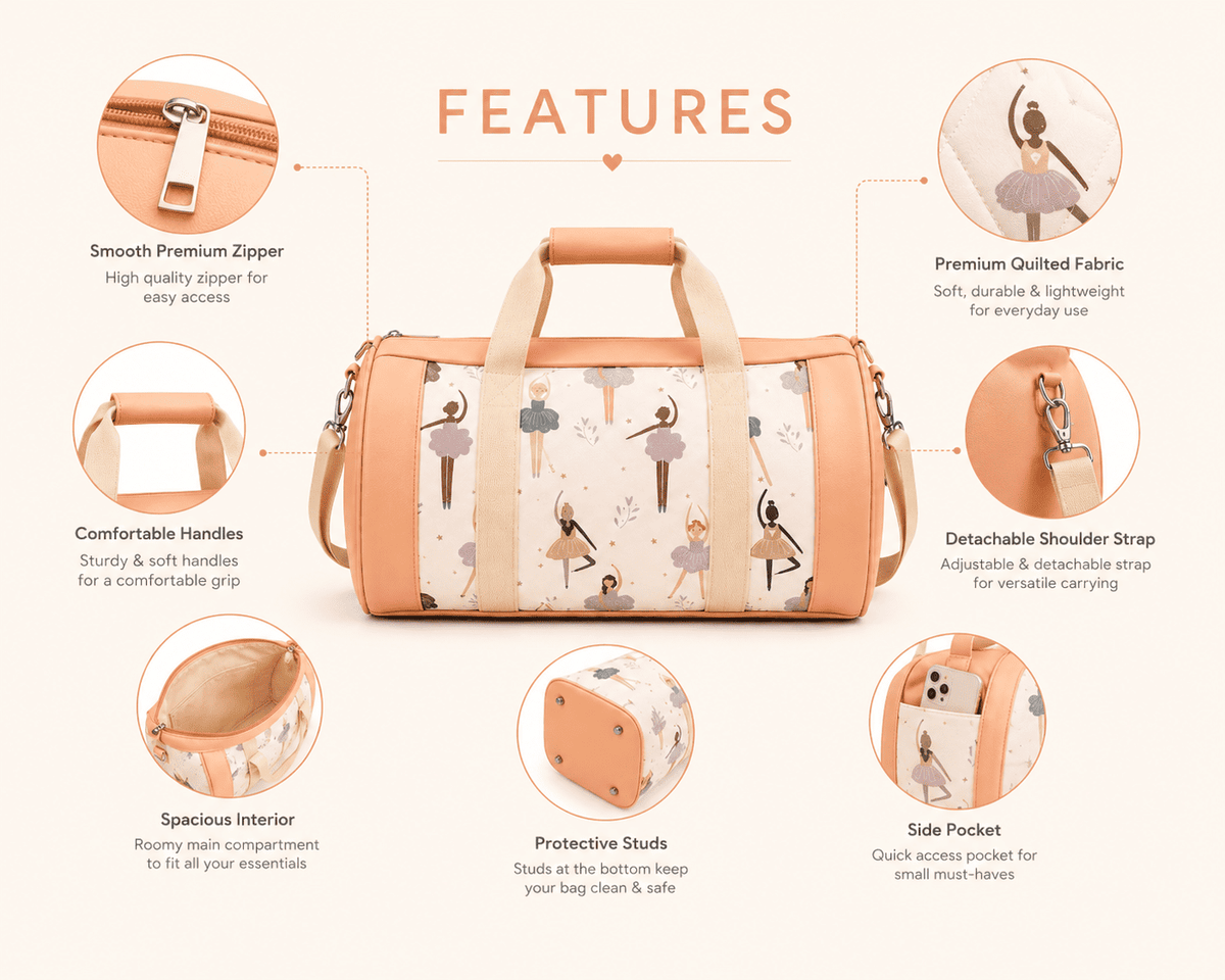 Peach Dancing Alsa Duffle Bag