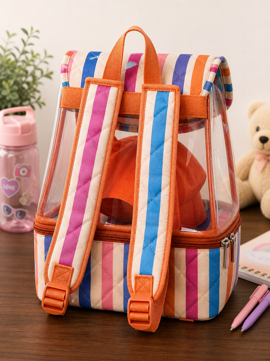 Personalised Colorful Strips Drawstring Backpack