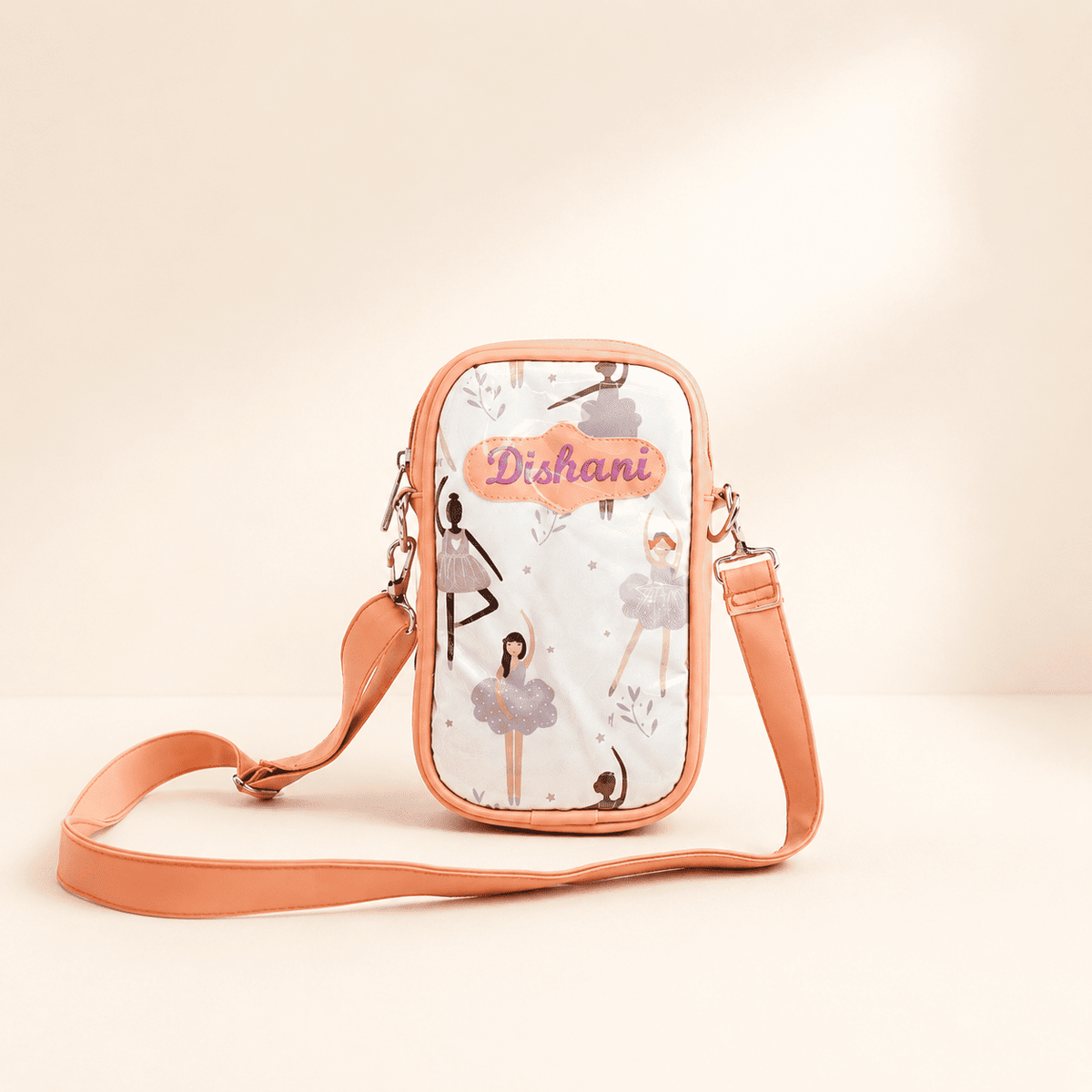 Personalised Kids Peach Alsa Sling Bag