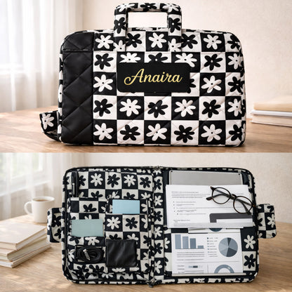 A Premium Personalized Retro Daisy Laptop Sleeve Bag
