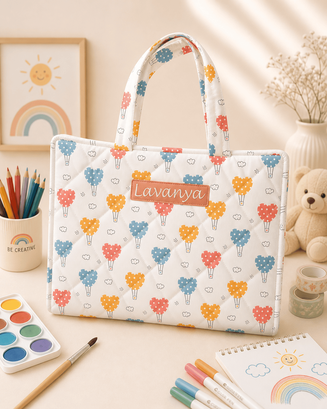 Personalised Parachute Heart Art Drawing kit Bag