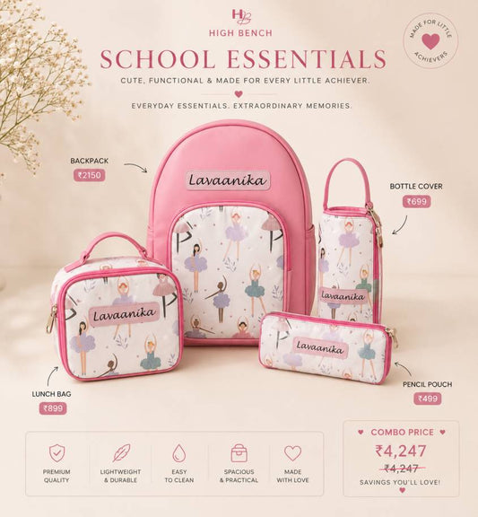Personalised Alsa lavender School Bag Set