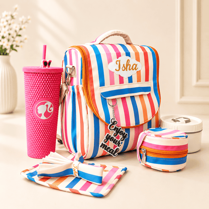 Colorful strips kids Lunch Bag