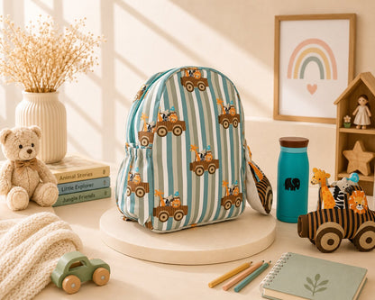 Striped Animal School Bag
