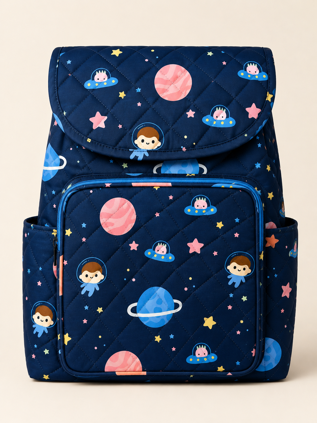 Personalised Kids Blue Star Planet  Drawstring Backpack
