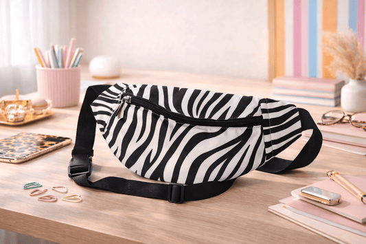 Personalized Black striped Planet Fanny Bag