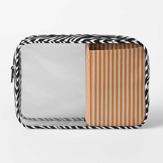 Stripe Orange Toiletries Bag
