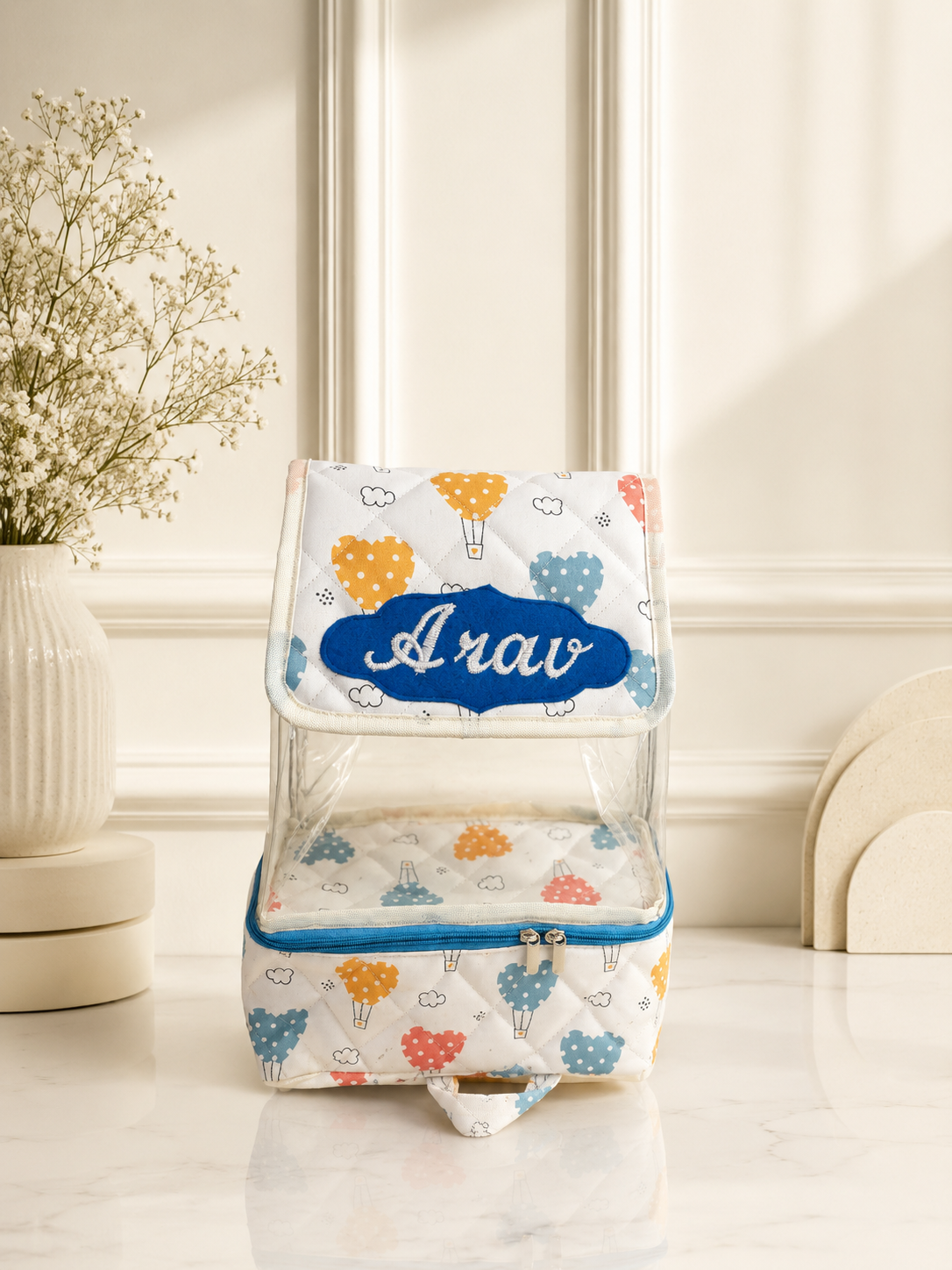 Personalised Heart Parachute Drawstring Backpack