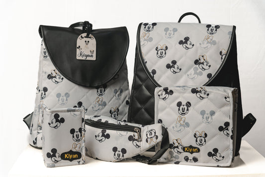 Black leather mickey  Toddler Backpack