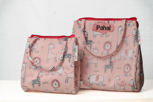 Pink lion zebra Tote bag