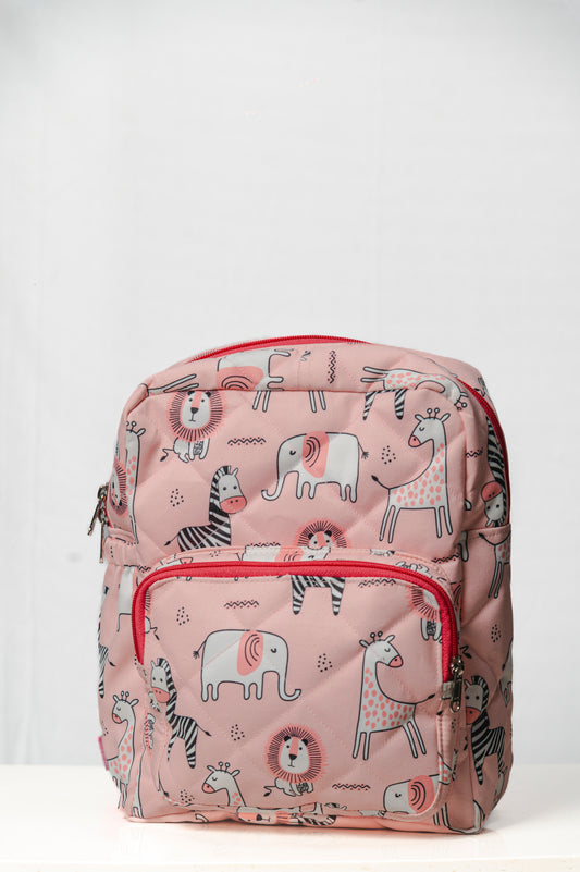 Pink Lion Zebra School Bag